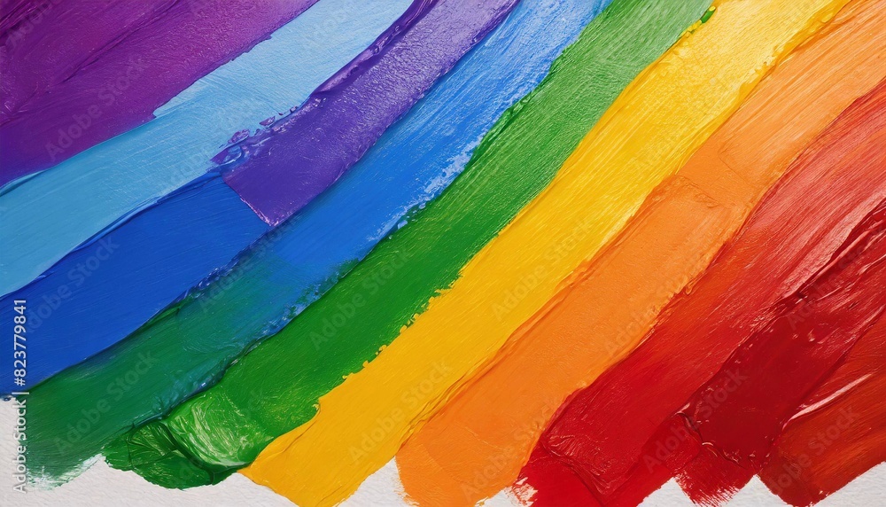 Fototapeta premium texture of oil paint colors of lgbt flag, pride month, background wallpaper