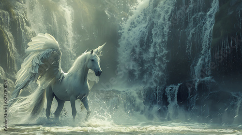 white pegas in the water
