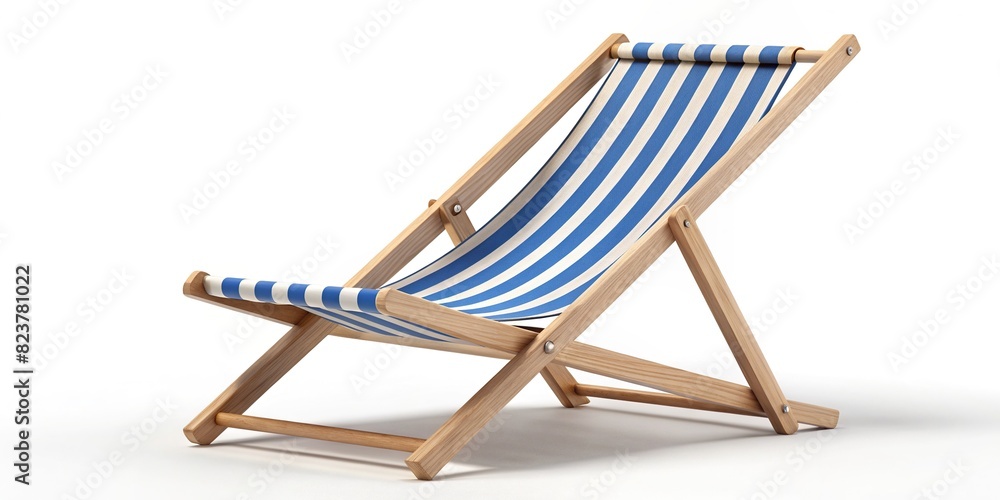 Beach chair isolated on white background, high quality 3d render
