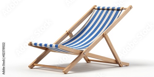 Beach chair isolated on white background  high quality 3d render