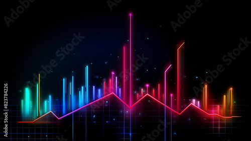 Neon business graph, a fresh approach to business analysis and research, It means to thrive and grow © DrPhatPhaw