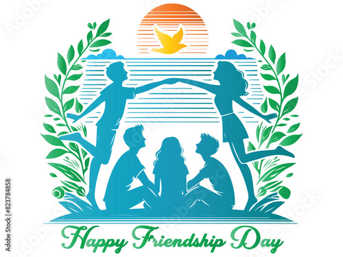 Happy international friendship day vector illustration