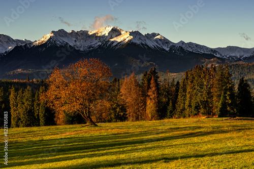 Pieniny, tatry , jesień , zachód , wschód , Karpaty, Dunajec
