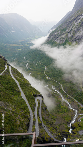 Trollstigen in fog