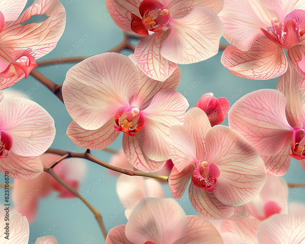 Orchid flower floral seamless patterns Orchid flower floral seamless patterns