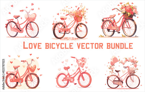 Obraz na płótnie love bicycle vector bundle, valentine's day bicycle, couple bicycle, w salonie