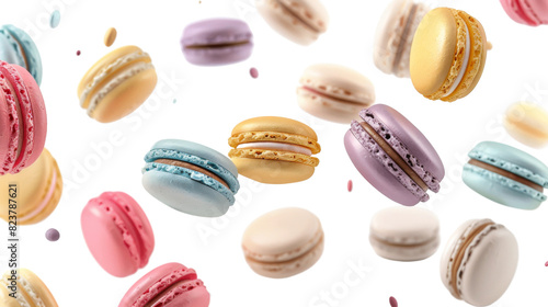 Wallpaper Mural Dessert falling, candies, sweeties , on white background Torontodigital.ca