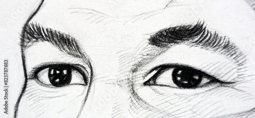hand drawn sketch drawing  man eye	