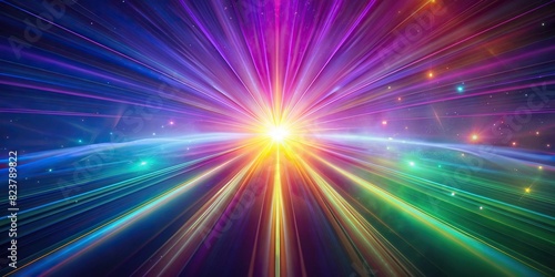 Abstract background with vibrant beams of colorful light rays