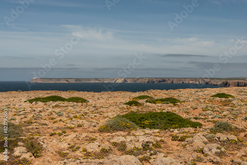 Vista de la costa del Cabo de San Vicente, sur de Portugal.  photo