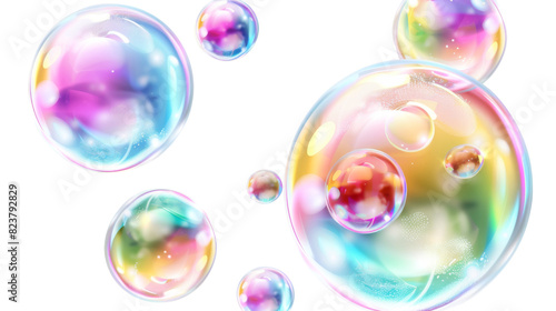 Bubbles on white background