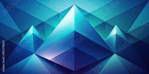 Geometric gradient shapes in shades of blue, cyan, and teal create a modern and abstract background perfect for covers, flyers, posters, and albums photo