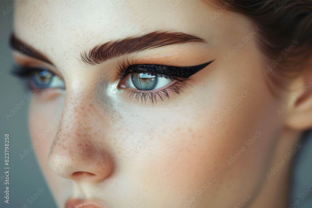 Fototapeta premium close up winged eyeliner