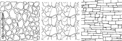 Stone on ground vector, Broken tiles mosaic pattern
