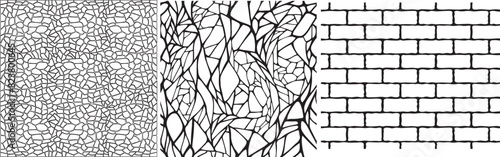 Stone on ground vector, Broken tiles mosaic pattern