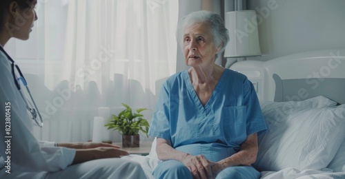 Elderly Patient with Healthcare Professional photo