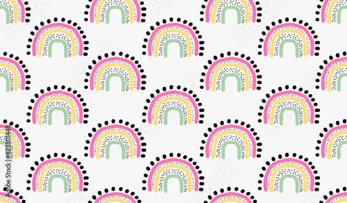 Cute rainbow pattern background vector design