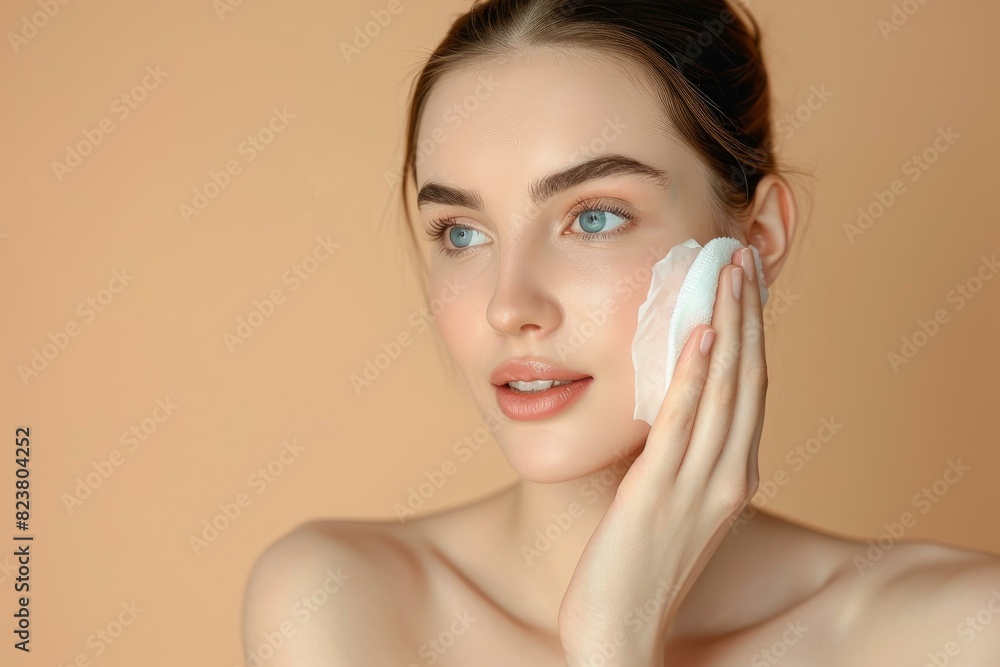 Experience the calm and serene beauty of a daily skincare routine for women, featuring gentle cleansing and makeup removal, leaving the skin clean, fresh, and well-maintained Experience the calm and serene beauty of a daily skincare routine for women, featuring gentle cleansing and makeup removal, leaving the skin clean, fresh, and well-maintained