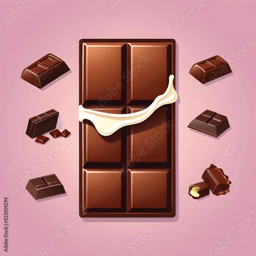 a picture of a chocolate bar with some chocolates on it