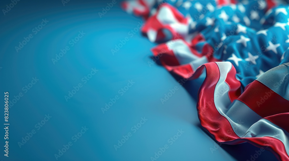 Election campaign slogan in 3D cartoon style, focusing on American values. Ideal for political materials with space for text. Election campaign slogan in 3D cartoon style, focusing on American values. Ideal for political materials with space for text.