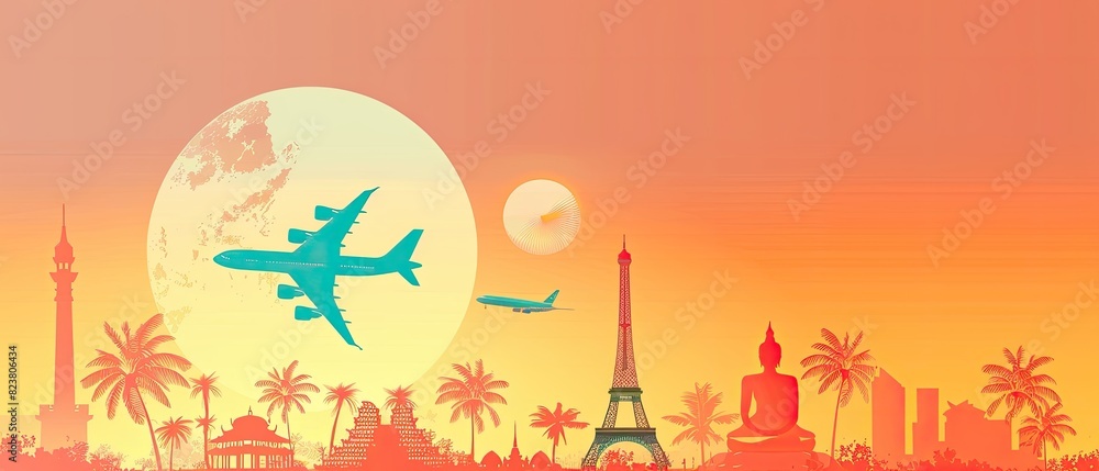 The poster has a tropical vibe and is meant to evoke feelings of adventure The poster has a tropical vibe and is meant to evoke feelings of adventure