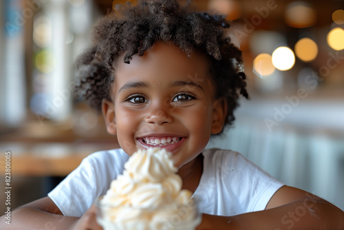 Joyful Kids Enjoying Ice Cream  Sweet Smiles Captured