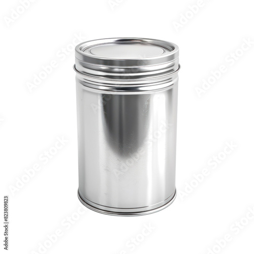 Metal tin can. Isolated on transparent background. 