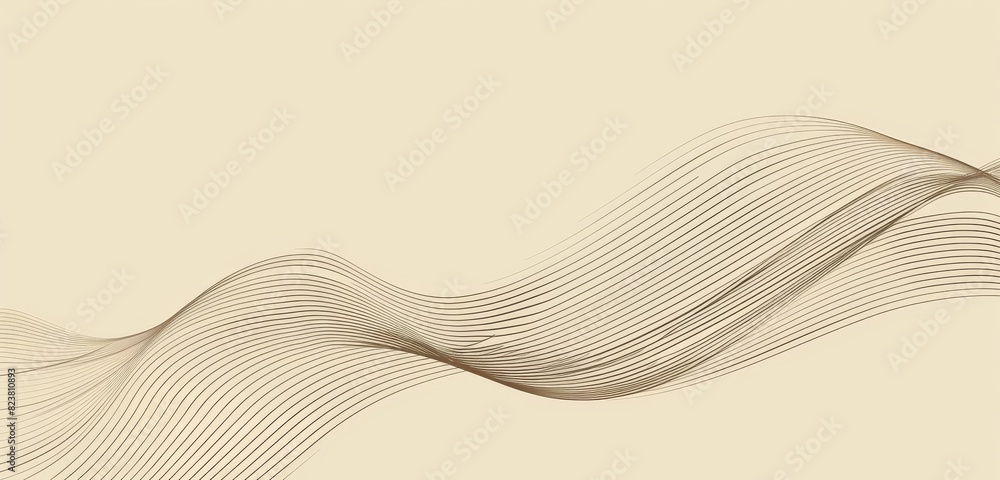 Serene Minimalist Dark Brown Thin Lines on Beige Background Serene Minimalist Dark Brown Thin Lines on Beige Background