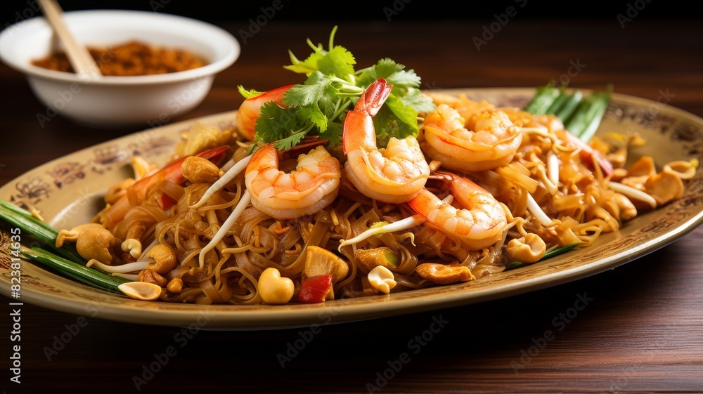 Close-up of sizzling pad Thai noodles Close-up of sizzling pad Thai noodles
