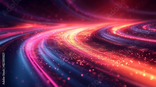 Cosmic-themed digital illustration emulating a spiral galaxy with a pink and blue color palette, emanating a dreamy vibe photo