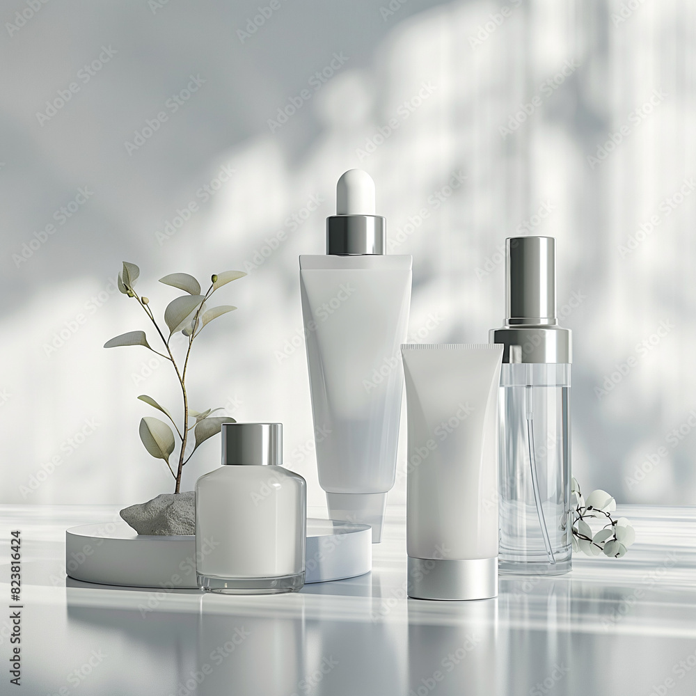3d render cosmetic blank mock up with white background 3d render cosmetic blank mock up with white background