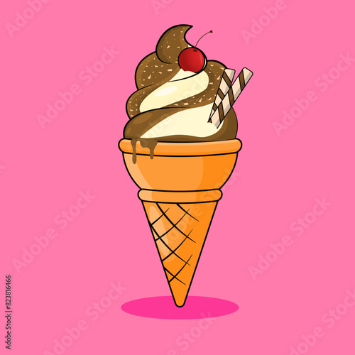 ice cream with chocolate