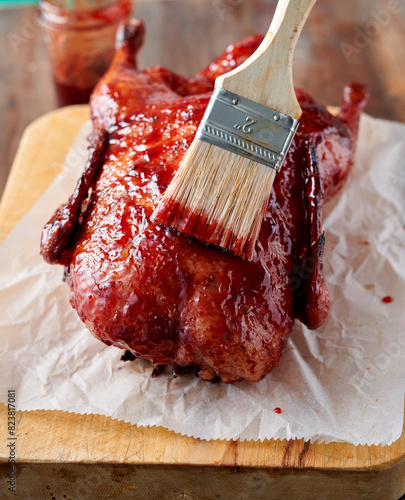 Glazed roasted duck. photo
