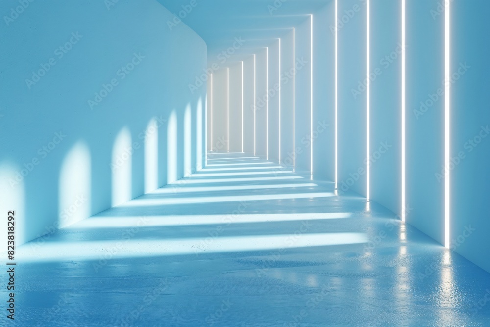 Blue Architectural Space Platform Business Background Blue Architectural Space Platform Business Background