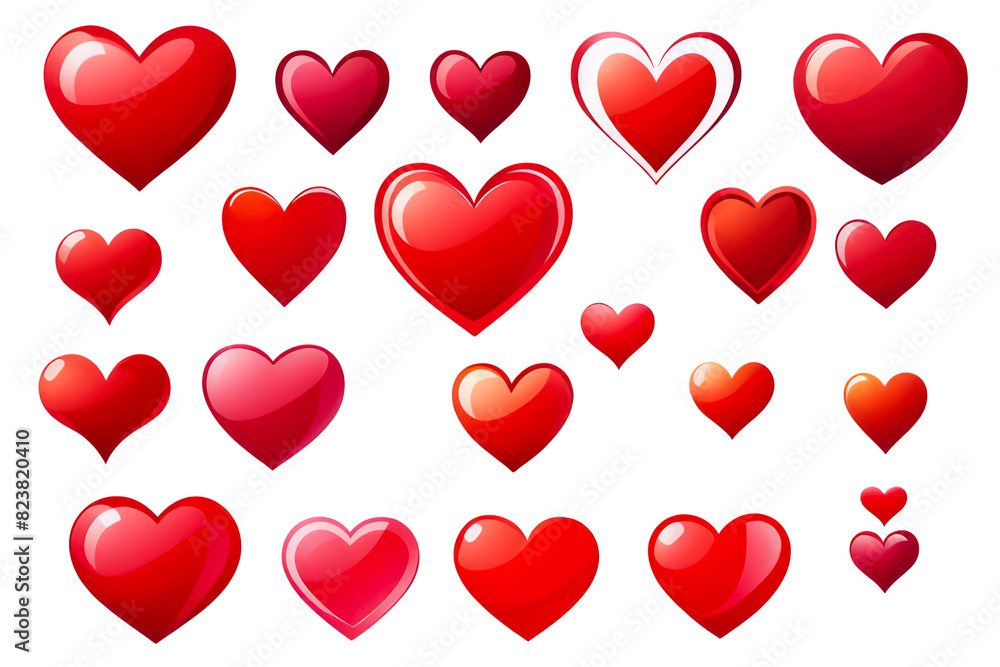 heart icon set isolated on white transparent png clip art heart icon set isolated on white transparent png clip art