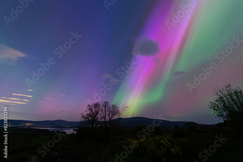 Northern light above Blessington Lakes