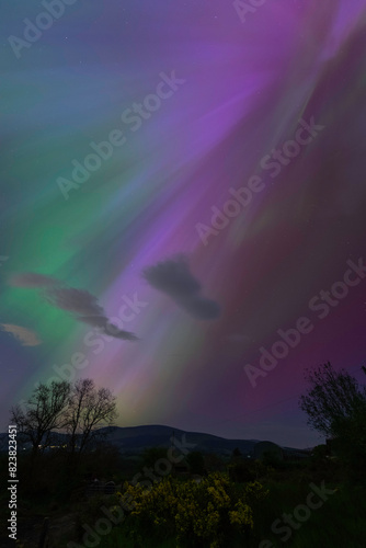 Northern light above Blessington Lakes