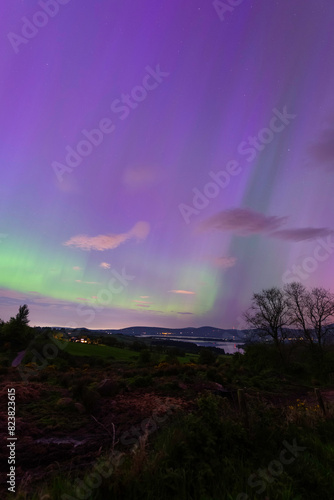 Northern light above Blessington Lakes