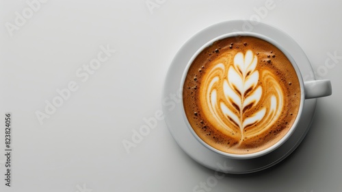 A Cup of Coffee With a Leaf
