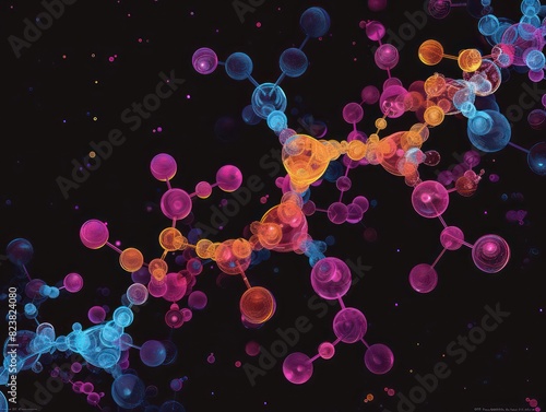 macro molecular structure design, showcasing the beauty and complexity of organic compounds through graphic art photo