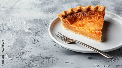 Piece of Pie on Plate With Fork