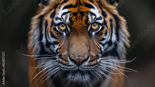 Stunning close-up of a majestic tiger.