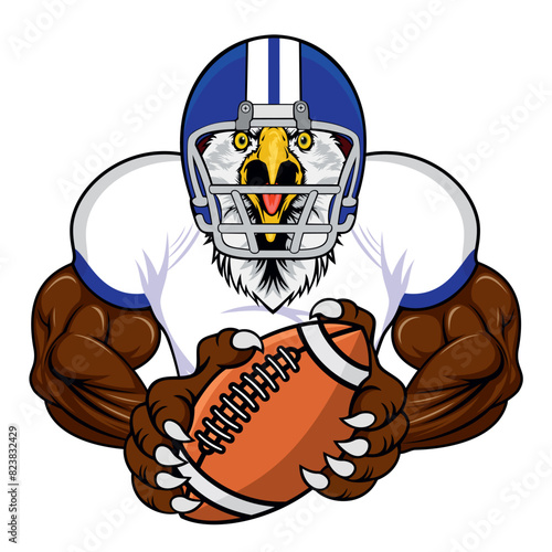 american football mascot eagle vector illustration design