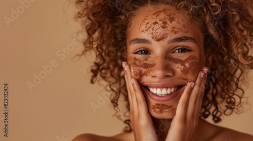 Radiant Woman with Natural Freckles photo