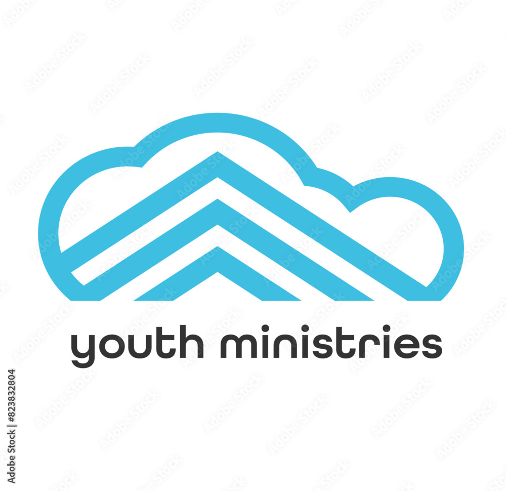 Rise Simplified Cloud and Arrow Youth Ministry Logo Rise Simplified Cloud and Arrow Youth Ministry Logo