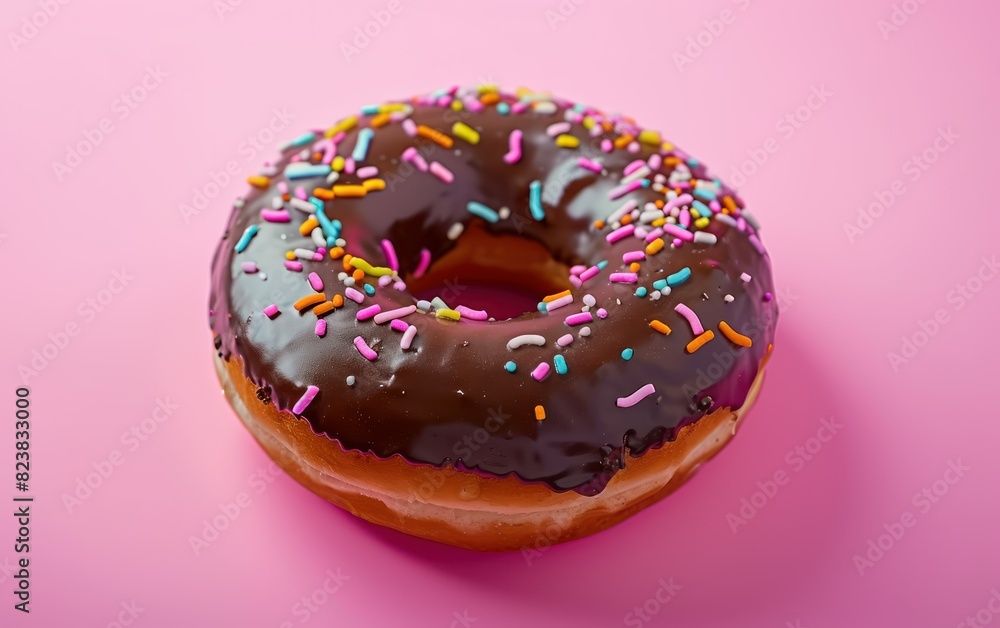 Chocolate Frosted Donut with Sprinkles Chocolate Frosted Donut with Sprinkles