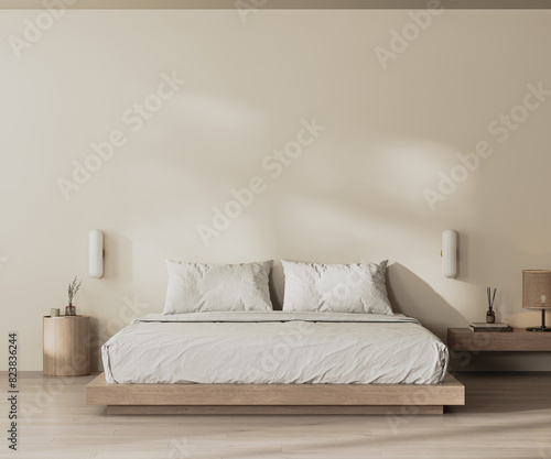 Bedroom interior, 3d rendering photo