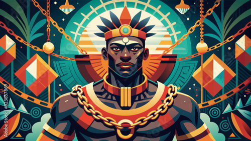 Majestic Pharaoh Illustration Embodying Ancient Egyptian Royalty. Vector illustration, International Day for the Remembrance of the Slave Trade and Its Abolition