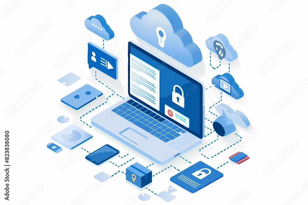 Digital network with secure cloud storage and cybersecurity measures. Digital network with secure cloud storage and cybersecurity measures.