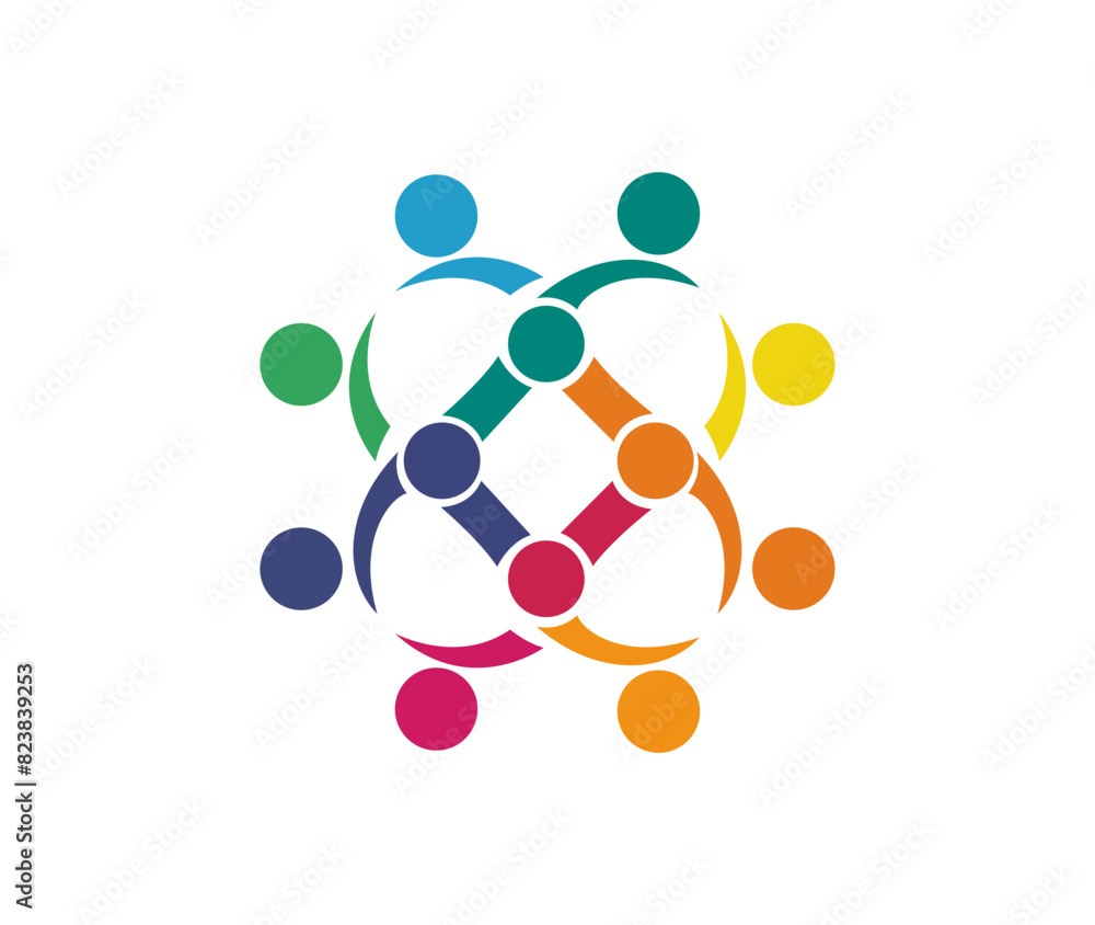 Colorful Group of People logo sign Colorful Group of People logo sign